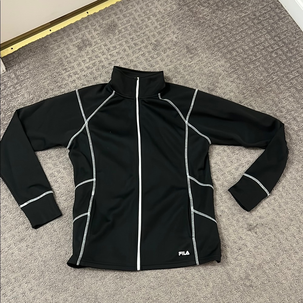 Fila Black Jacket with White Piping